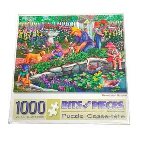 Bits and Pieces Grandma's Garden Floral 1000 Piece Jigsaw Puzzle *Complete*